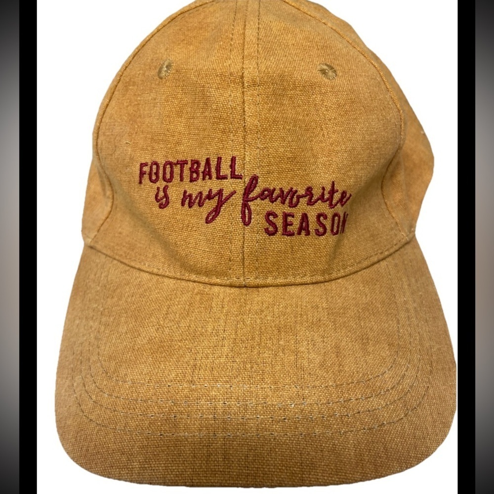 Football Is My Favorite Season Hat Brown One Size Embroidered adjustable